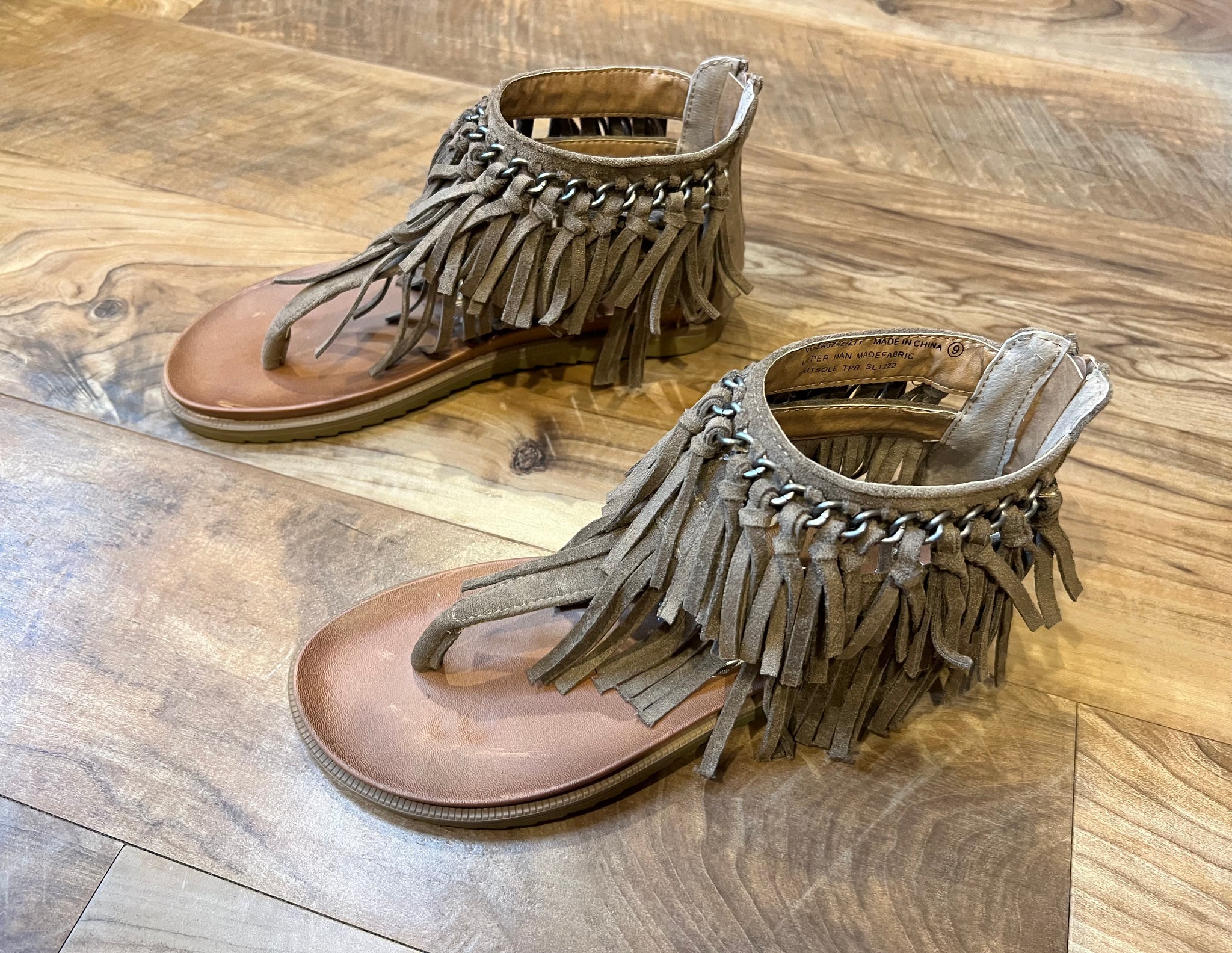 Fringe Yeah Sandles (Taupe) - Main Image