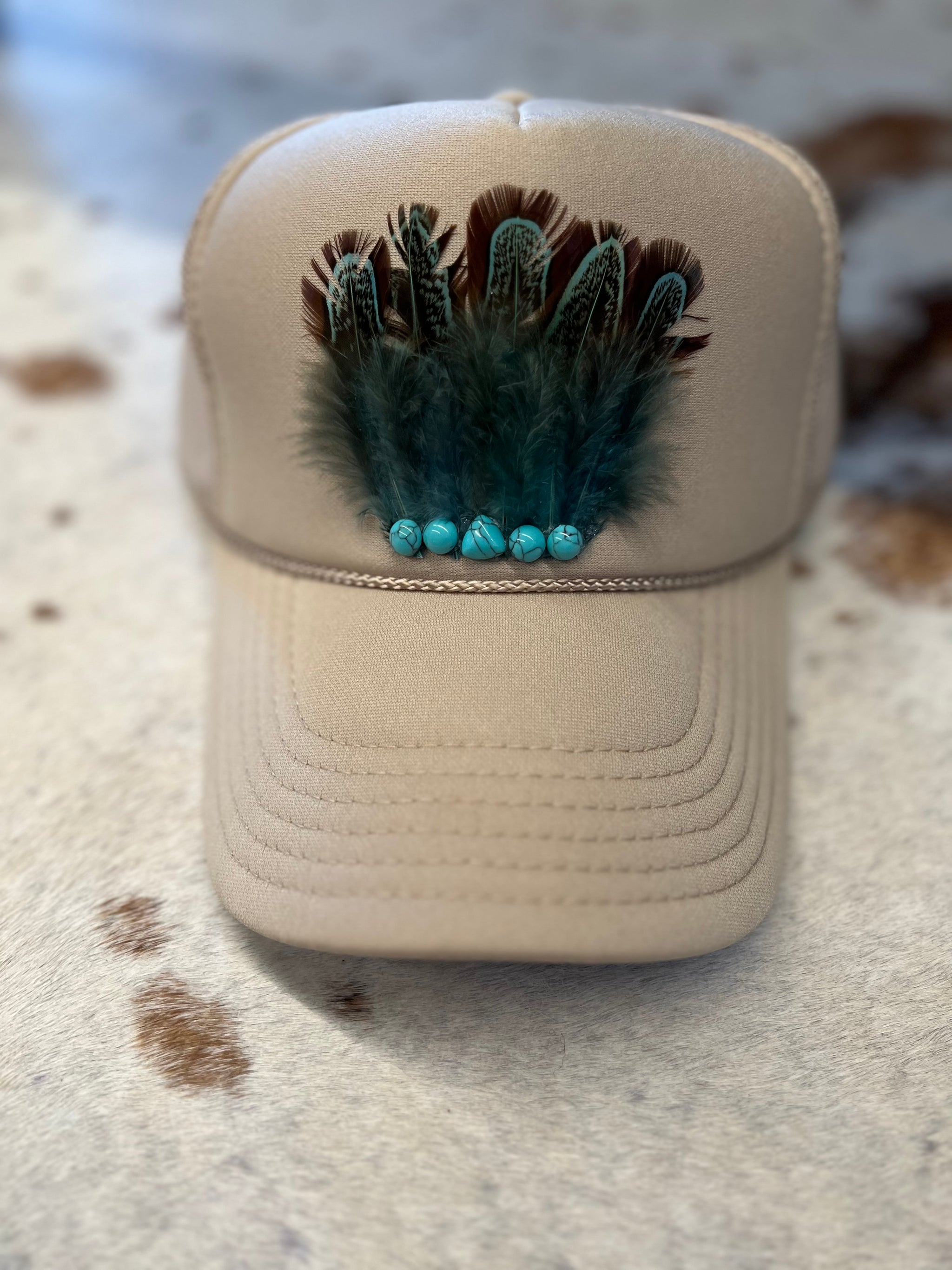 Unisex Fancy Hat with Feathers ? Cheyenne Feather Hat Accent | Handmade Western Hat  main image 2