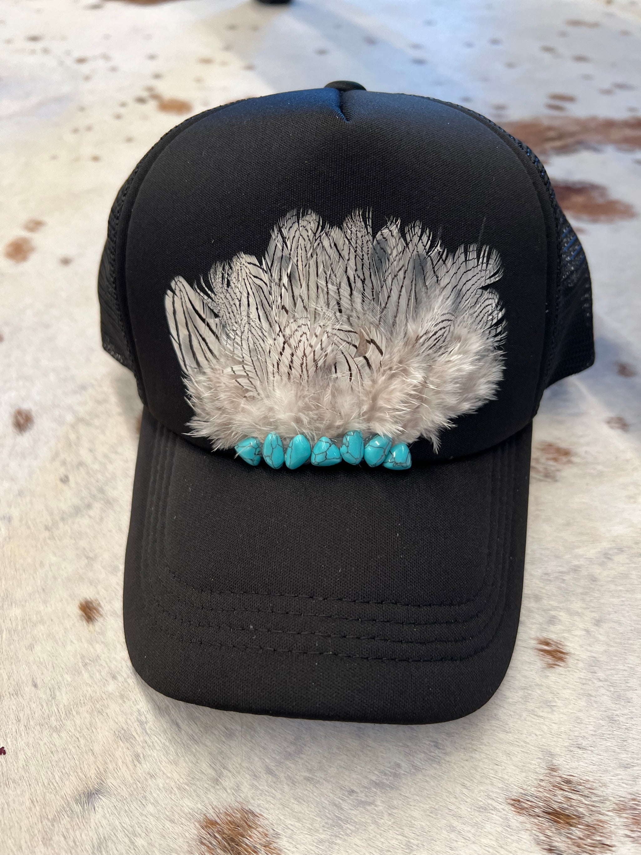 Unisex Fancy Hat with Feathers ? Cheyenne Feather Hat Accent | Handmade Western Hat  main image 4