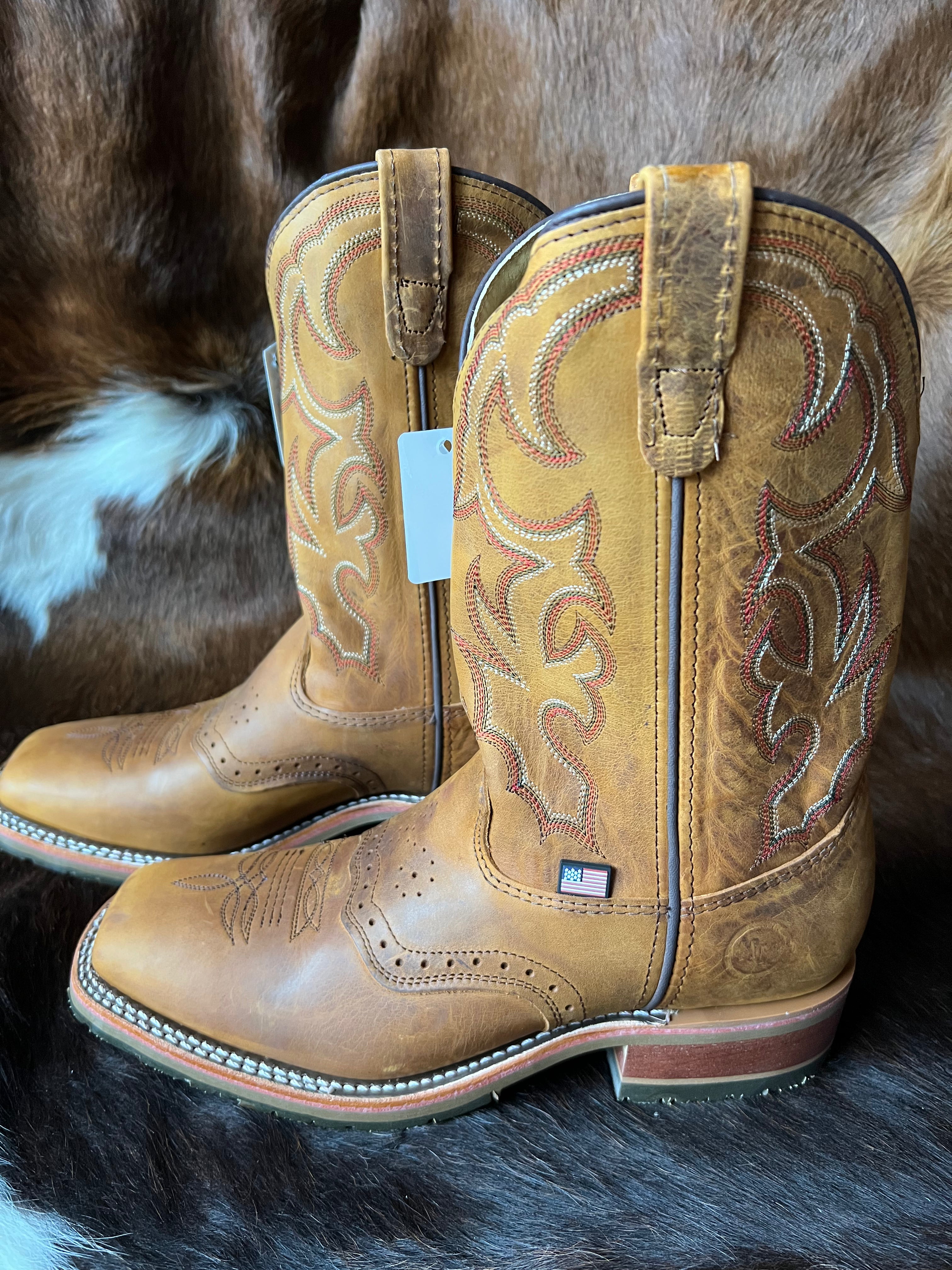 Men s Jase Double H Square Toe Boots Triple J Western Shop