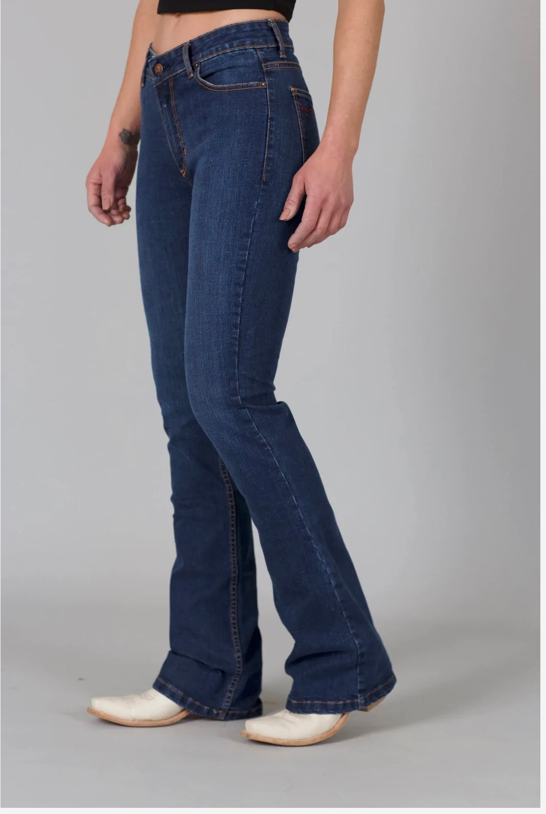 Kimes Ranch Women's Jennifer Ultra-High Rise Wide Flare Dark Wash Blue  Jeans, 0-32 at  Women's Jeans store